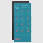 2024 Logo Kalender Blauw en Koraal Roze (Voorkant / Achterkant)