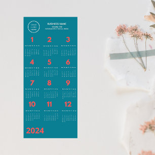 2024 Logo Kalender Blauw en Koraal Roze