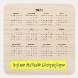 2024 Logo Twaalf-maand kalendervierkante Sticker