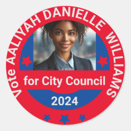 2024 Lokale Verkiezingen Aangepaste Fotocampagne S Ronde Sticker