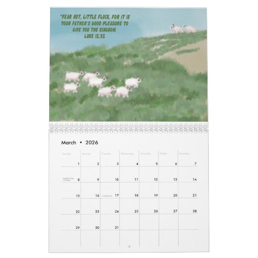 2024 Maak je geen zorgen maandelijkse kalender (Mar 2026)