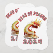 2024 Maan Chinees Nieuwjaar van de Draak Feestdagenkaart (Voorkant / Achterkant)