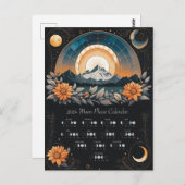 2024 Maancyclus Kalender Zonnebloem Zuidelijke Hem Briefkaart (Voorkant / Achterkant)