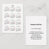 2024 Maandag Start Mini-Agenda Alles Wit Visitekaartje (Voorkant / Achterkant)