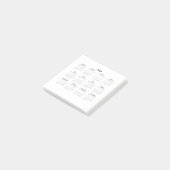 2024 Maandelijkse kalender op Wit Post-it® Notes (Schuin)
