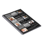 2024 Maandelijkse kalender Zwart Mod 6 Fotocollage Notitieboek (Rechterzijde)