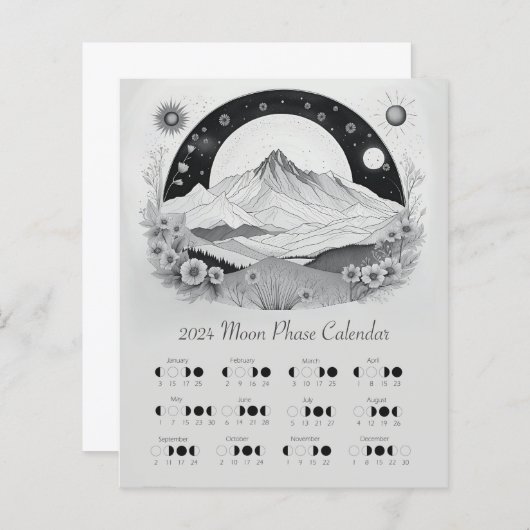 2024 Maanfase Maancyclus Zuidelijk halfrond (Voorkant / Achterkant)