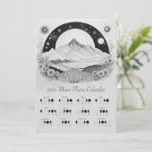 2024 Maanfase Maancyclus Zuidelijk halfrond Kaart (Staand voorkant)