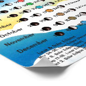 2024 Maanfasen & Sterrenkunde Kalender Poster (Hoek)