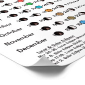 2024 Maanfasen & Sterrenkunde Kalender Poster (Hoek)