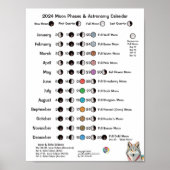 2024 Maanfasen & Sterrenkunde Kalender Poster (Voorkant)