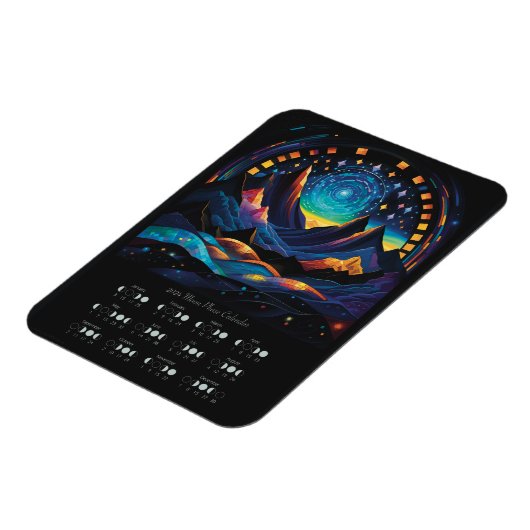 2024 Maankalender Maancyclus Zuidelijk halfrond Magneet (Linkerzijde)