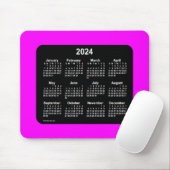 2024 Magenta Neon Two Tone Calendar door Janz Muismat (Met muis)