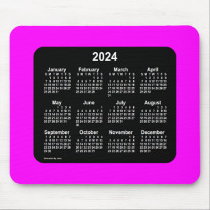 2024 Magenta Neon Two Tone Calendar door Janz Muismat