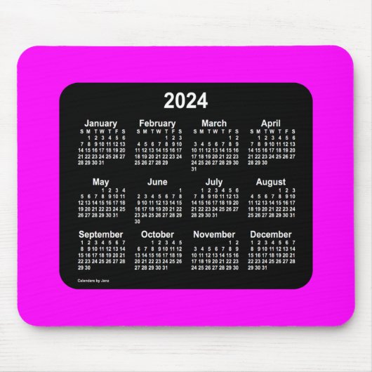 2024 Magenta Neon Two Tone Calendar door Janz Muismat (Voorkant)