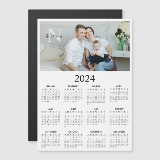 2024 Magnetische fotomonogram kalender (Voorkant / Achterkant)