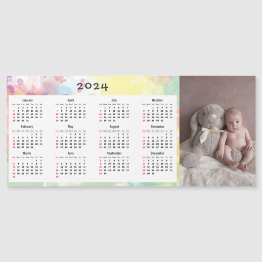 2024 magnetische kalender - aangepaste foto (Voorkant)