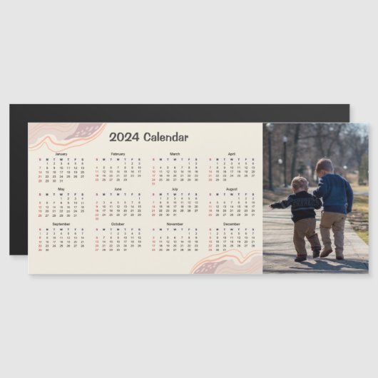 2024 magnetische kalender - aangepaste foto (Voorkant / Achterkant)