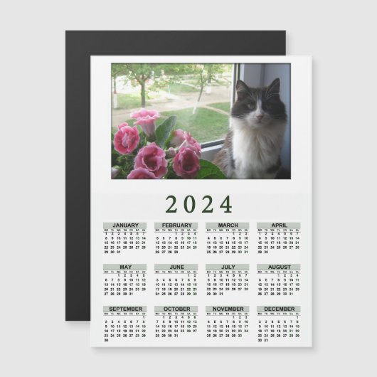 2024 magnetische kalender met Uw dieren (Voorkant / Achterkant)