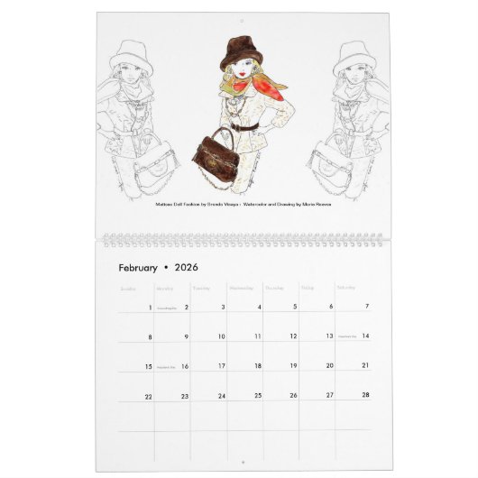 2024 Matisse Doll Mode Illustratiekalender Kalender (Feb 2026)
