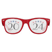 2024 met Stars & Stripes Nieuwjaarsfeest Kinder Zonnebril (Voorkant)