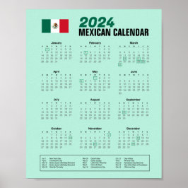 2024 Mexicaanse kalender Download PDF $3.95 Poster