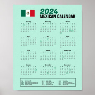 2024 Mexicaanse kalender Download PDF $3.95 Poster