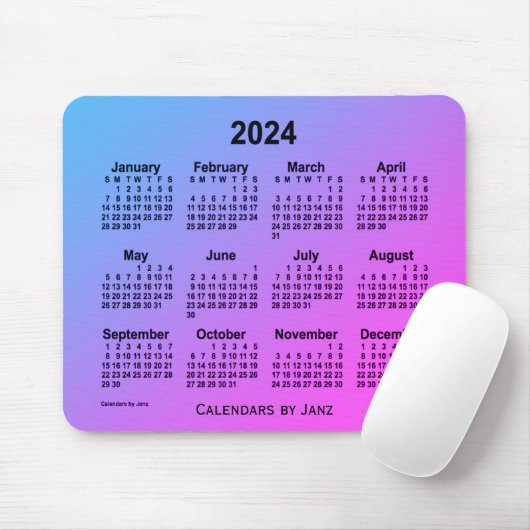 2024 Miami Grey Calendar van Janz Muismat (Met muis)