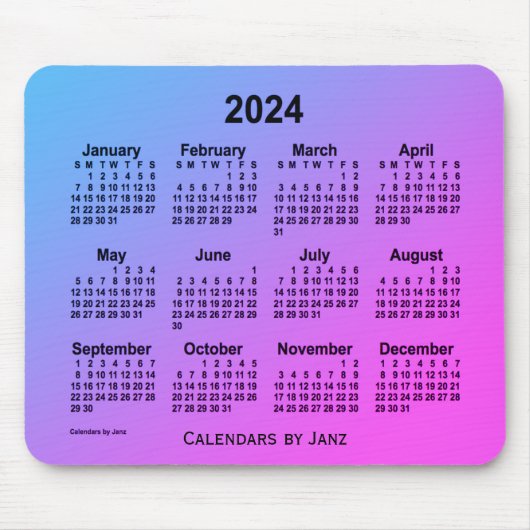 2024 Miami Grey Calendar van Janz Muismat (Voorkant)