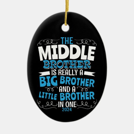 2024 Middenbroer - Nieuwe Big Brother Keramisch Ornament (Voorkant)