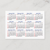 2024 Mini Kalender Zondag Start San Serif Letterty Visitekaartje (Achterkant)