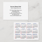 2024 Mini Kalender Zondag Start San Serif Letterty Visitekaartje (Voorkant / Achterkant)