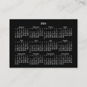 2024 Mini POCKET Kalender Zondag Start Zwart Visitekaartje (Achterkant)