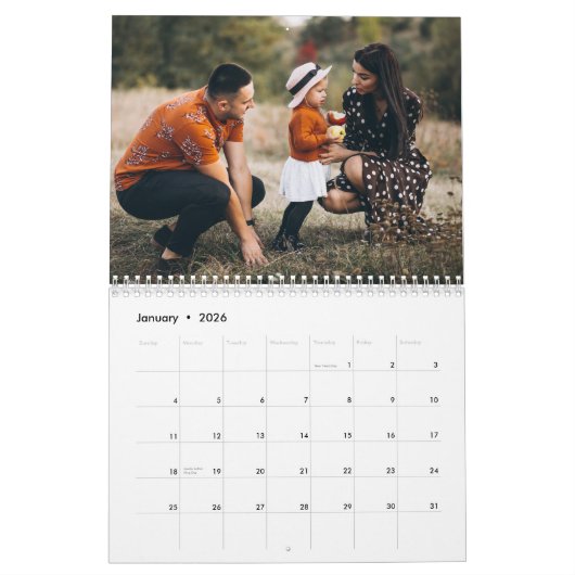 2024 Minimal Arch familie foto's Stijlvolle Sjablo Kalender (Jan 2026)