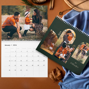 2024 Minimal Arch familie foto's Stijlvolle Sjablo Kalender
