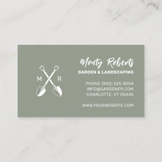 2024 Minimalistische Dusky Green Pocket Kalender | Visitekaartje (Achterkant)