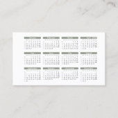 2024 Minimalistische Dusky Green Pocket Kalender | Visitekaartje (Voorkant)
