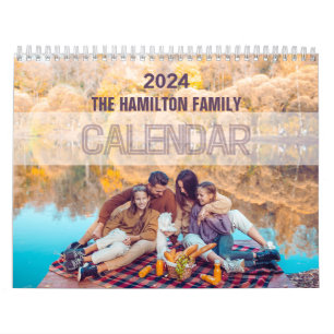 2024 moderne aangepaste familie foto Creëer uw eig Kalender