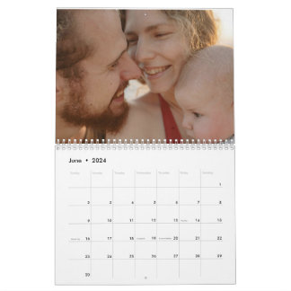 2024 Moderne aangepaste foto Creëer Uw eigen famil Kalender