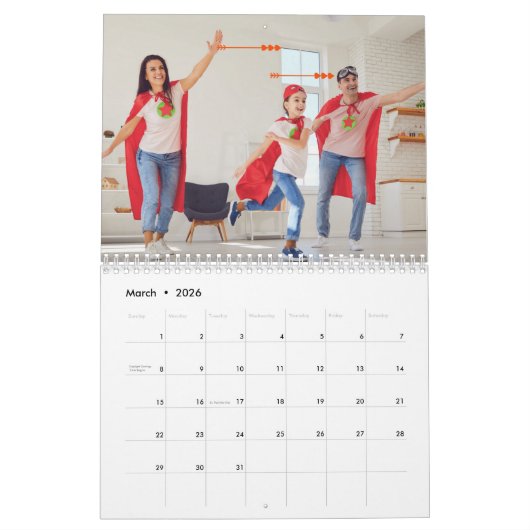 2024 Moderne aangepaste foto Creëer Uw eigen famil Kalender (Mar 2026)
