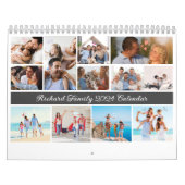 2024 Moderne aangepaste foto Creëer Uw eigen famil Kalender (Hoes)