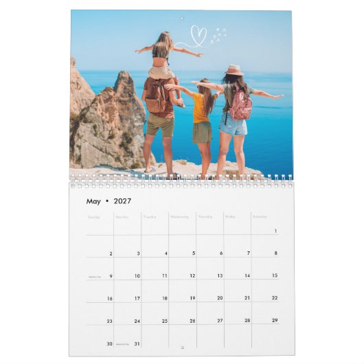2024 Moderne aangepaste foto Creëer Uw eigen famil Kalender (Mei 2027)