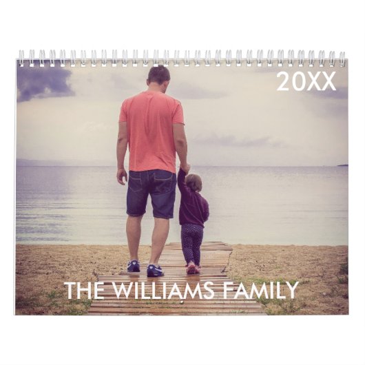 2024 Moderne aangepaste foto Creëer Uw eigen famil Kalender (Hoes)