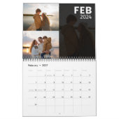 2024 Moderne Grijze Familie Fotokalender Kalender (Feb 2027)