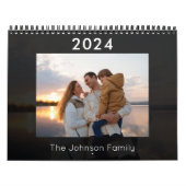 2024 Moderne Grijze Familie Fotokalender Kalender (Hoes)