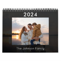 2024 Moderne Grijze Familie Fotokalender