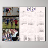 2024 Moderne minimale familie 3 fotokalender Poster (Voorkant)