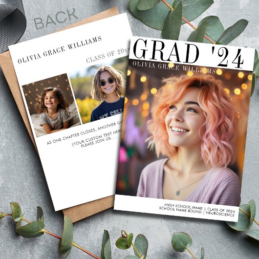 2024 Moderne minimalistische Afstudeerder overlay Aankondiging