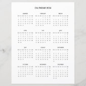 2024 Moderne minimalistische printbare kalender in (Voorkant)