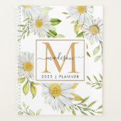 2024 Monogram Daisy Bloemen Weekblad Maandelijks Planner (Voorkant)